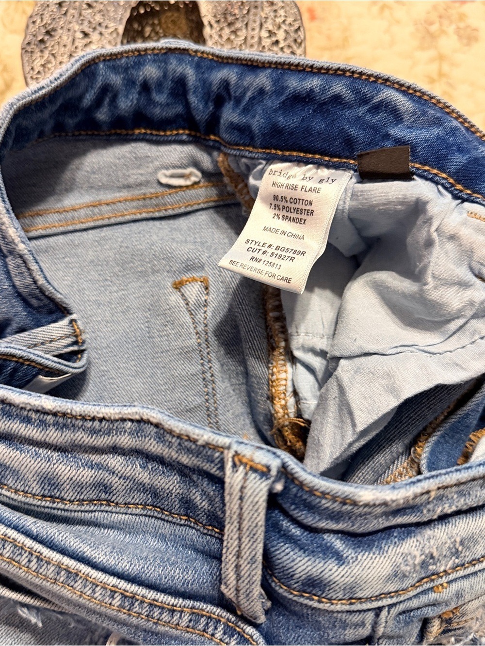 Bridge by Gly Flying Monkey Brand Women’s TriTones Flare 70’s Style Size 28 - Picture 10 of 12